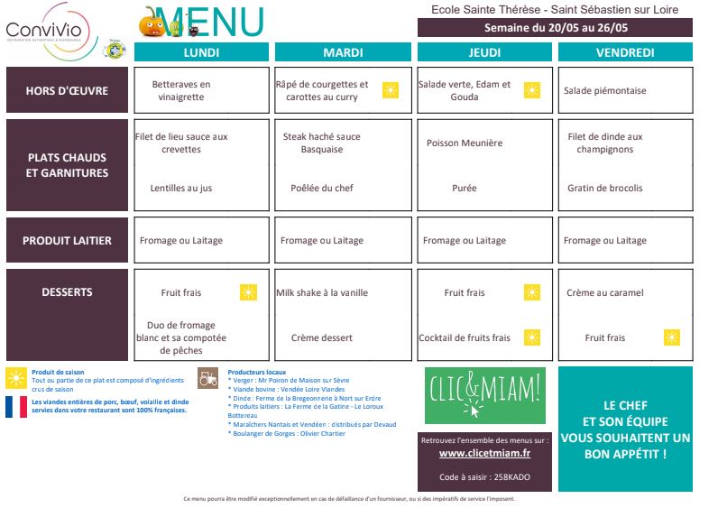 Cantine École Sainte ThérèseÉcole Sainte Thérèse